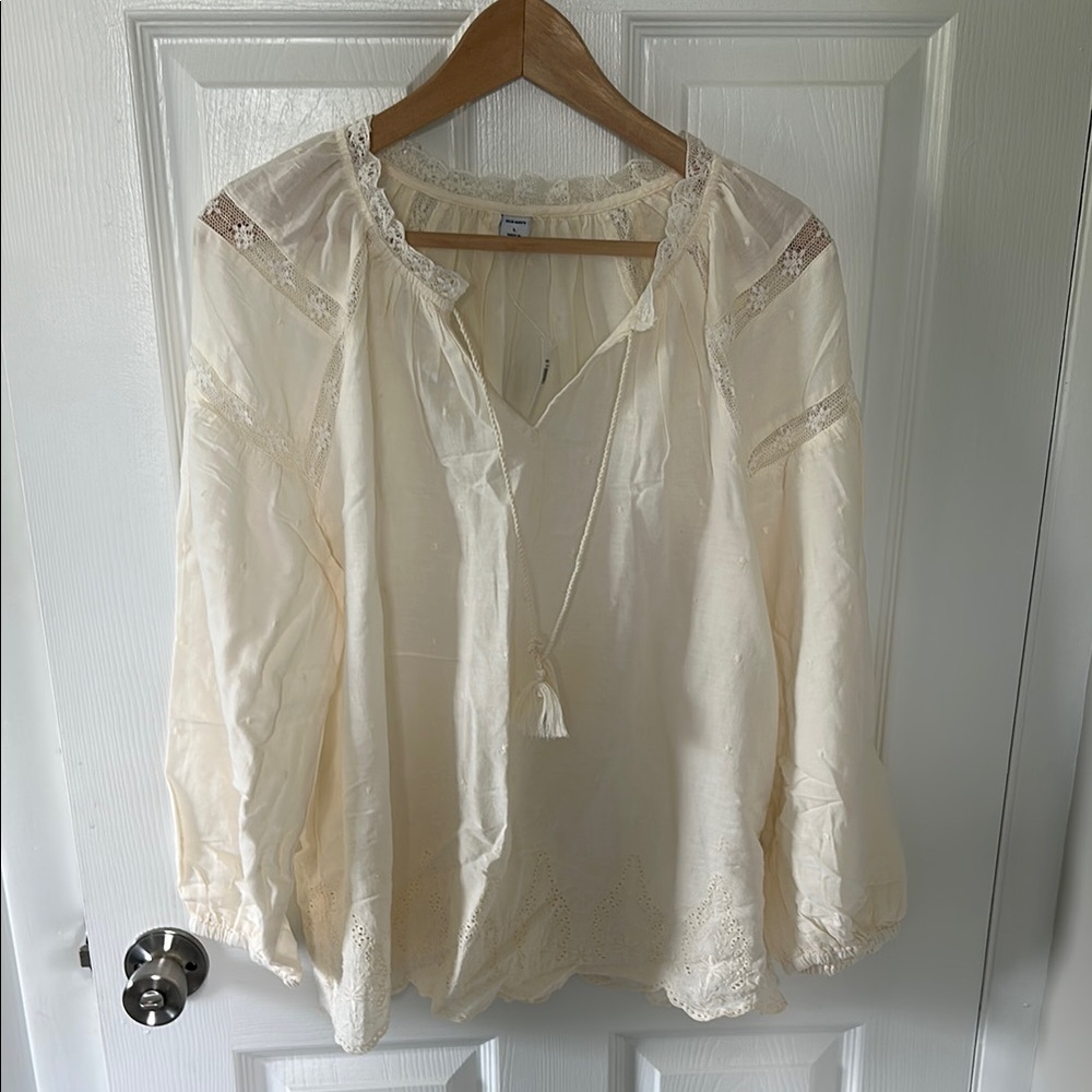Old Navy Cream Puff Sleeve Blouse